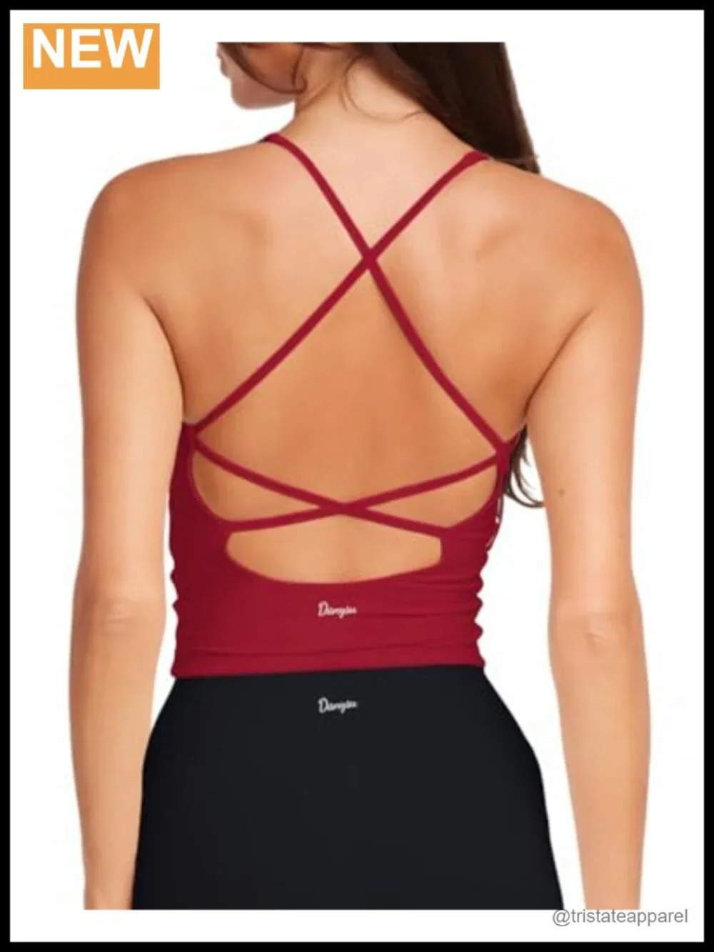 Padded Longline Sports Bra with Racerback, Removable Pads, Light Support